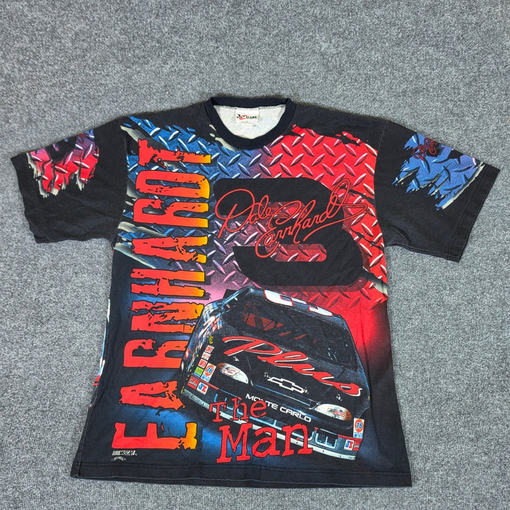 Vintage Dale Earnhardt NASCAR All Over Print Shirt XL Chase Authentics USA Made